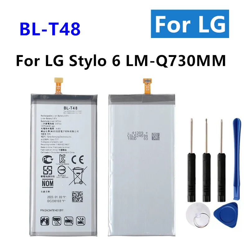 4000 ма 15.5 Wh батерия BL-T48 BLT48 Батерия За LG Stylo 6 LMQ730TM LM-Q730TM Stylo6 Bateria 