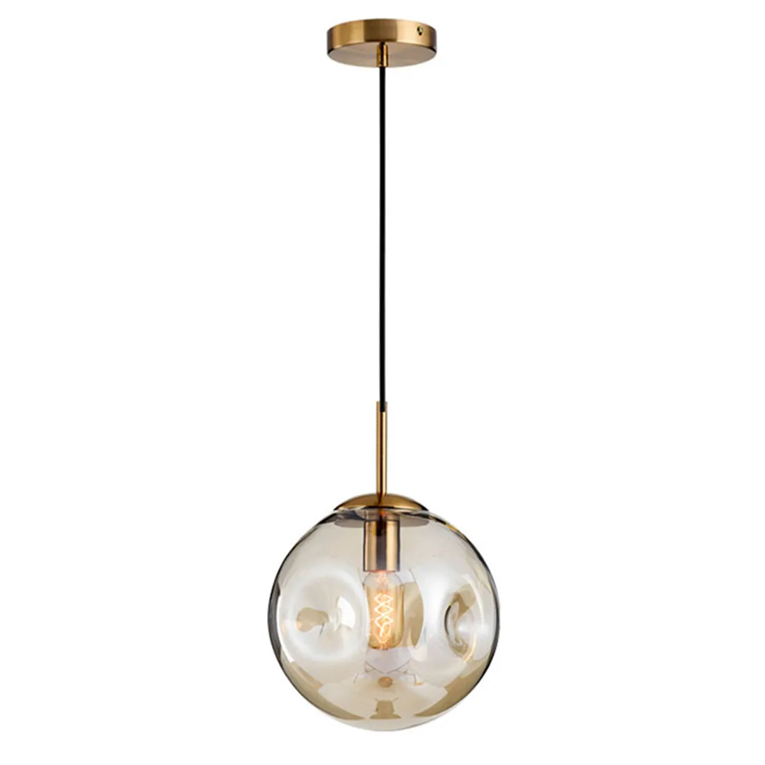 Подвесное осветление в скандинавски стил, кухненски остров регулируема лампа с абажуром от кехлибар и сиво прозрачно вдлъбнато стъкло D20cm D25cm за магазин Home Store