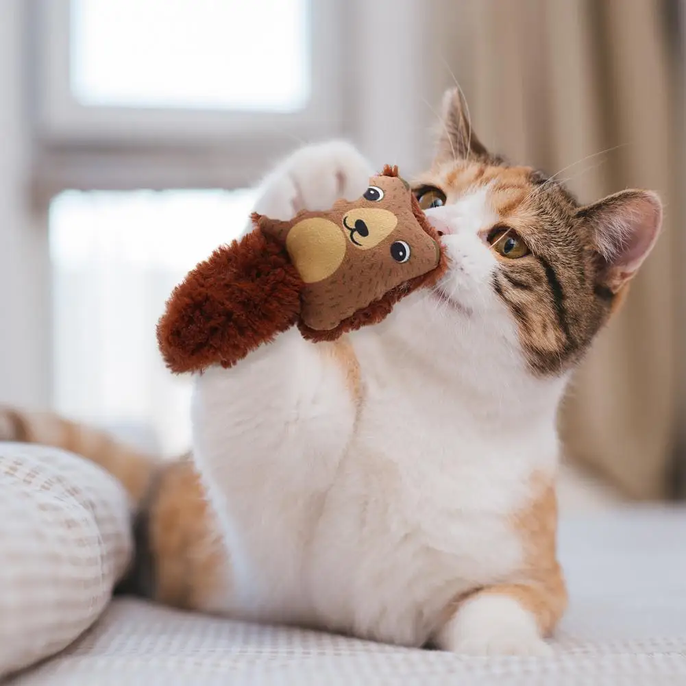 Силна котка играчка здрава играчка за котки коча билка играчка плюшен играчка никнене на млечни зъби за котки, устойчив на надраскване ухапване на разкъсване облекчава за котенца