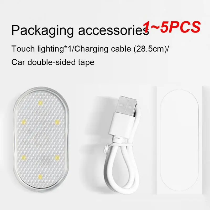 1 ~ 5ШТ Led нощна светлина за стайлинг на автомобили, зареждане чрез mini-USB, Четырехцветный авто врата светлини, led сензор в купето на автомобила, отчитане на показанията на допир сензора