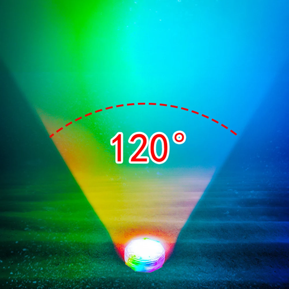 Потопяеми led светлини с дистанционно управление, Водоустойчива RGB Осветление за аквариум с рибки, ъгъл на осветяване 120 градуса, Подводна лампа