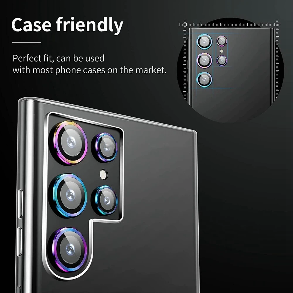 Метално защитно стъкло на камерата за Samsung Galaxy S23 Ultra Lens защита пръстен Задната капачка на обектива за Samsung S23U S23Ultra Glass