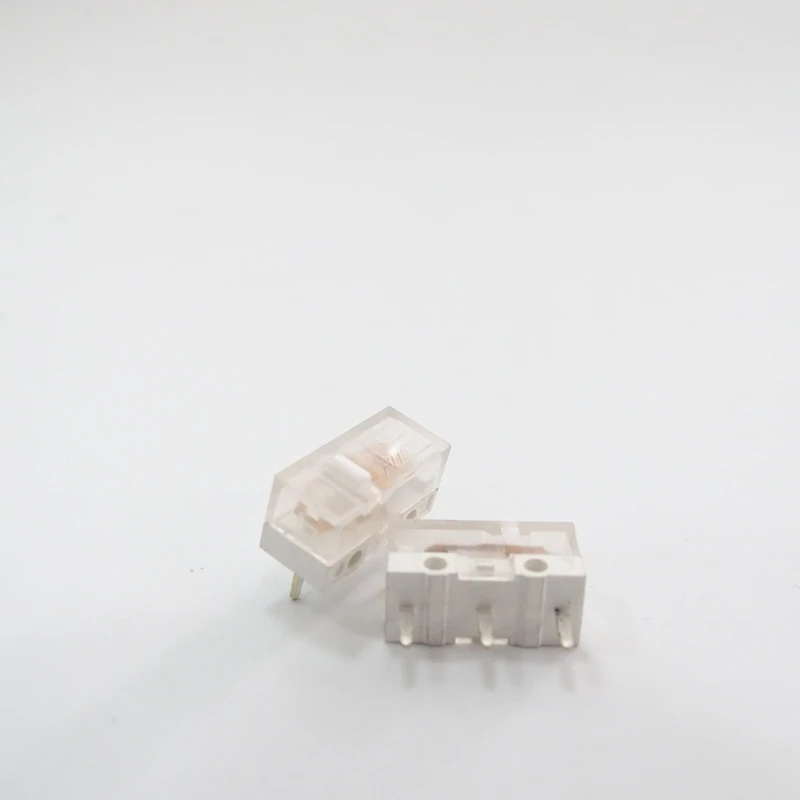 2 елемента HUANO Прозрачна бяла мишка Микро-Микропереключатель мишката 80 милиона години трудов стаж, 3-пинов 70g 0,74 N