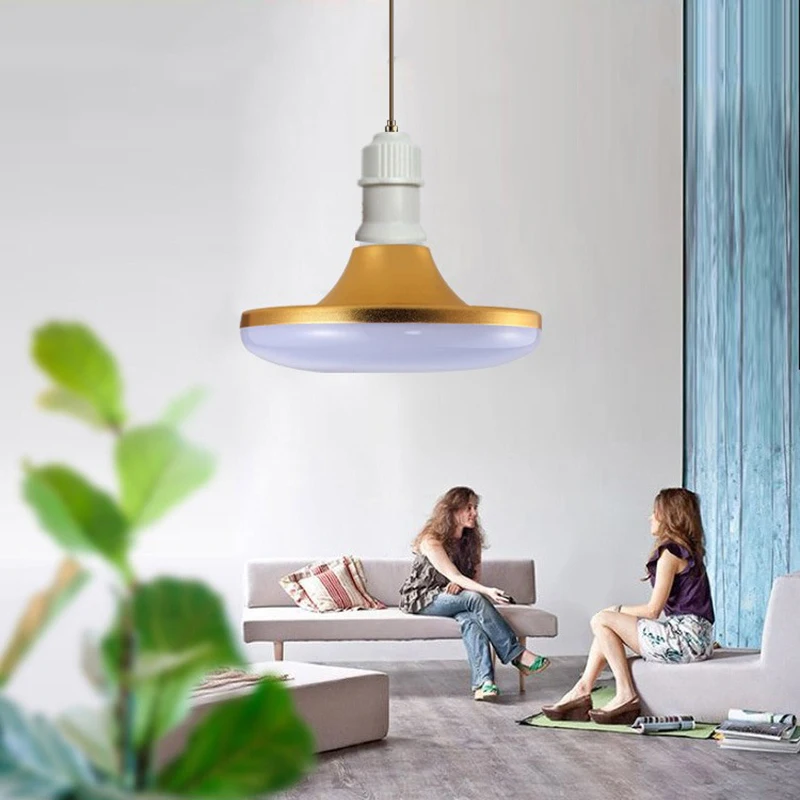 Стилна златна led лампа за декорация на дома, еко-приятелски модерно осветление, Летящ диск, стилна златна led лампа с подобрена подсветка