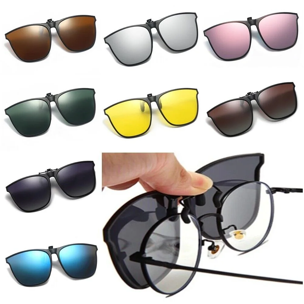 Мъжки, дамски слънчеви очила с клипсами, Слънчеви очила с поляризация, Променящи цвета, Фотохромичните vintage слънчеви очила с клипсами, Очила за нощно виждане за шофиране