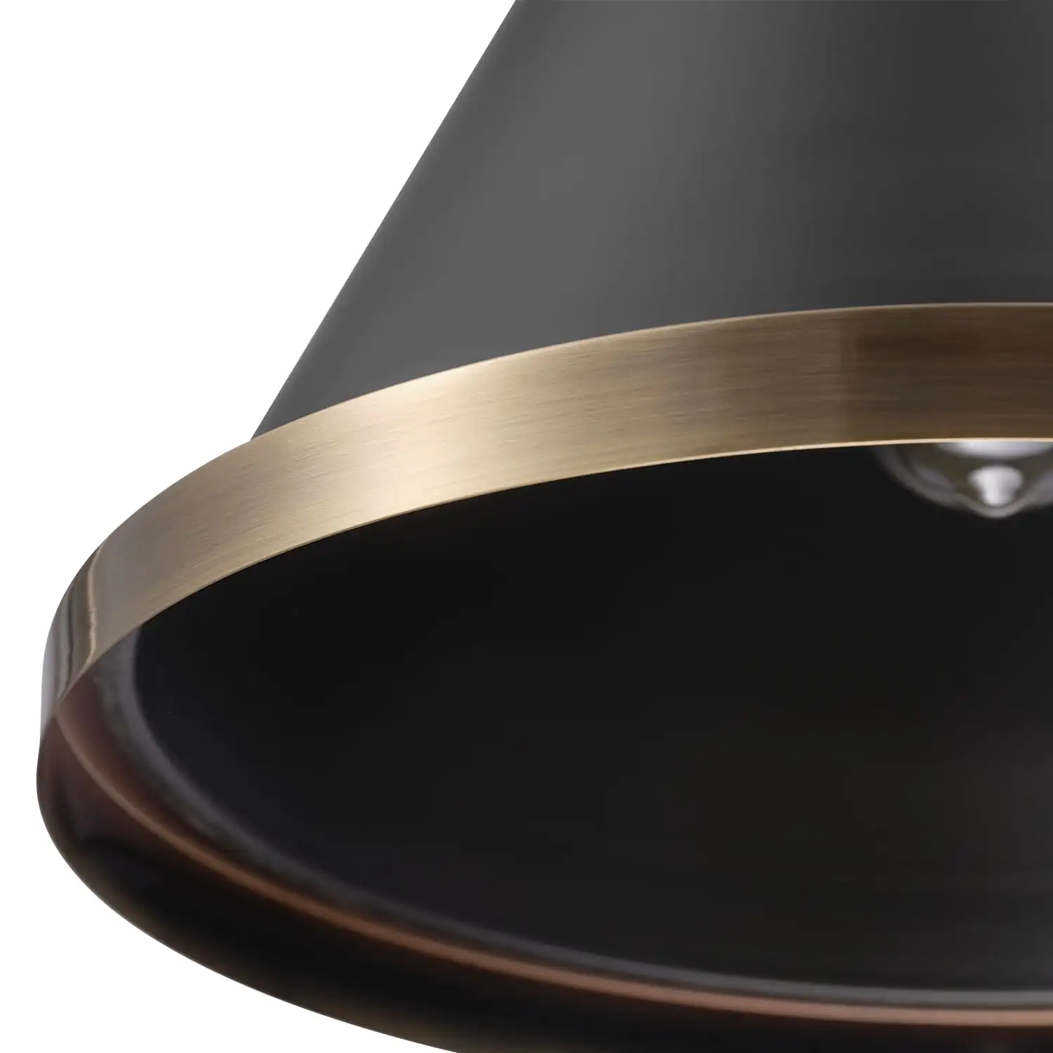 Globe Electric Novogratz x Globe Sophia 1-окачена лампа матиран месинг с матово черен абажуром.,