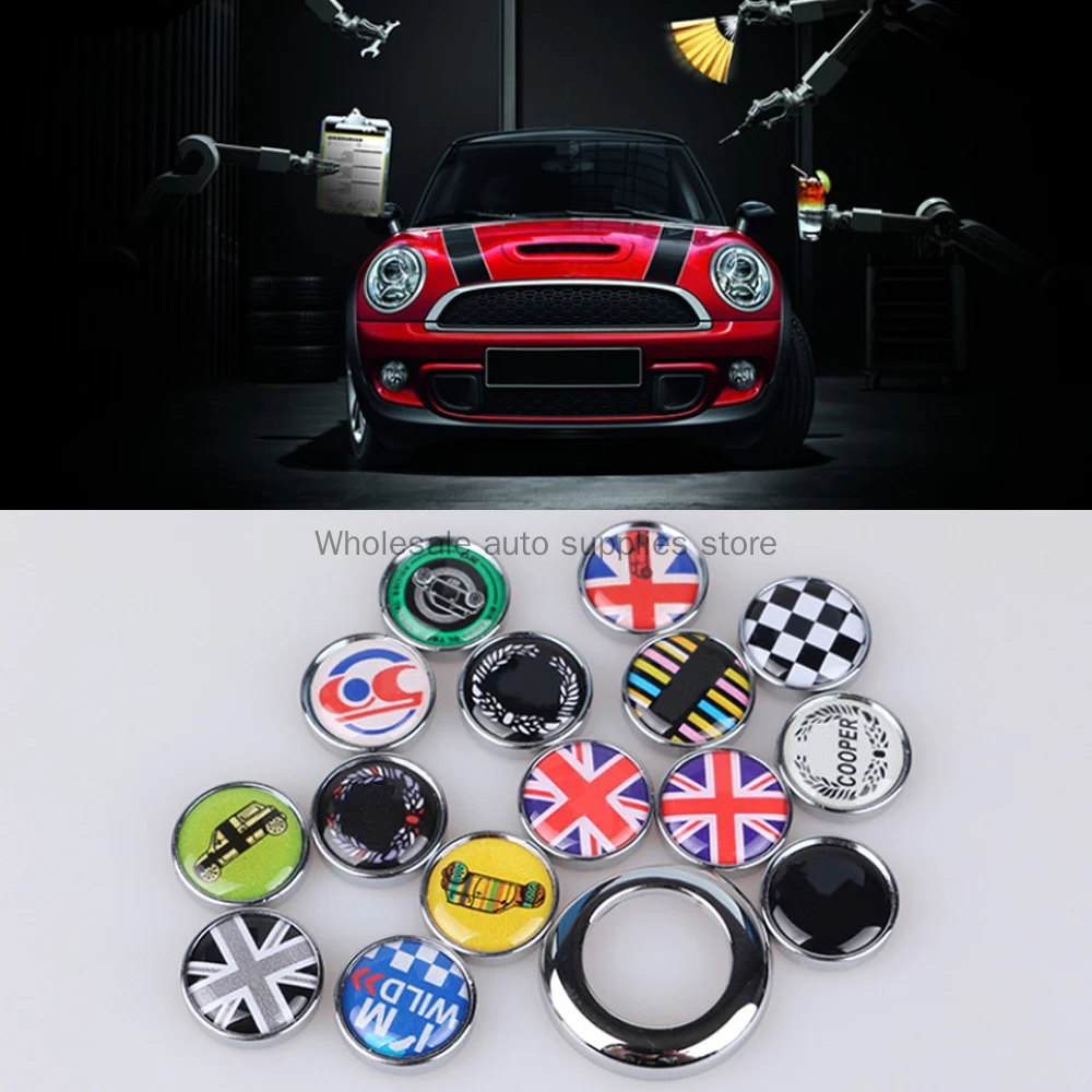 Двигател С Един Бутон Бутон за Стартиране на Кутията Декоративна Стикер за MINI Cooper One Coutryman R55 R56 R57 R58 R59 Автомобилни Аксесоари