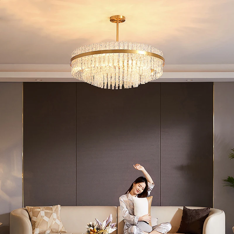 Постмодернистская таванна полилей от кристал на меден атмосферата на дизайна на хола Кристален трапезария Подвесная лампа за Осветление в помещенията
